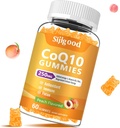 Sugar Free CoQ10 Gummies, Plus Omega-3, Vitamin B3 and Zinc, Magnesium, 5X High Absorption Coenzyme Q10 Supplements, q10 Boost Cellular Energy, Potent Antioxidant & Brain, Peach Flavor, 60 Cts