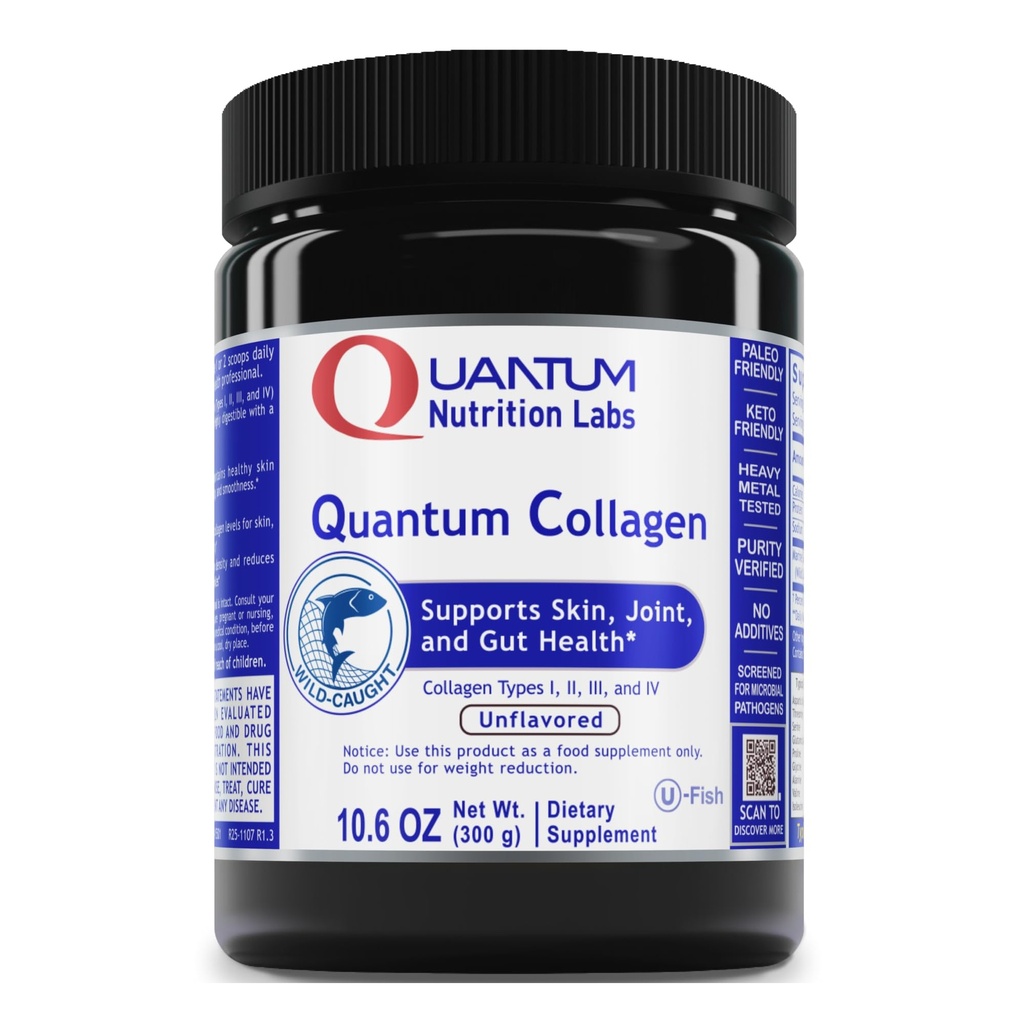 QNL Quantum Collagen - Sustainable Sourced Hydrolyzed Marine Collagen - Kadınlar ve Erkekler için Gut Health Supplement - Ortak Destek Teklifler - 7 oz