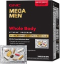 Mega Men Whole Body Ultra Premium Vitapak Programı, GNC'nin Erkek Sağlığı için En İyi Beslenme Paketi, 1 Packet, Memory, Klinik Proven Malzemeler, Ortak Destek, 30 svgs