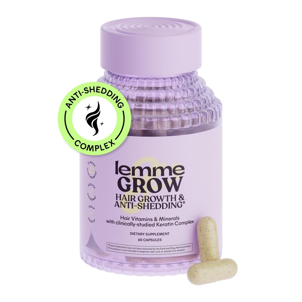 Lemme Grow Hair Growth Supplement for Women, Klinik olarak Visiblyta Saç ve Scalp Coverage için Keratin Kompleksi, Azaltılmış Shedding, Nourish İncening Hair - 1 Moon Supply