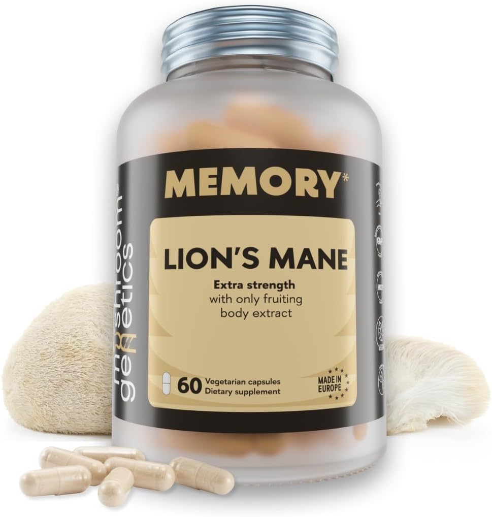 Lions Mane Συμπληρώματα κάψουλες - Nootropic Mushroom συμπλήρωμα για τον εγκέφαλο, τη μνήμη και το ανοσοποιητικό υποστήριξη 