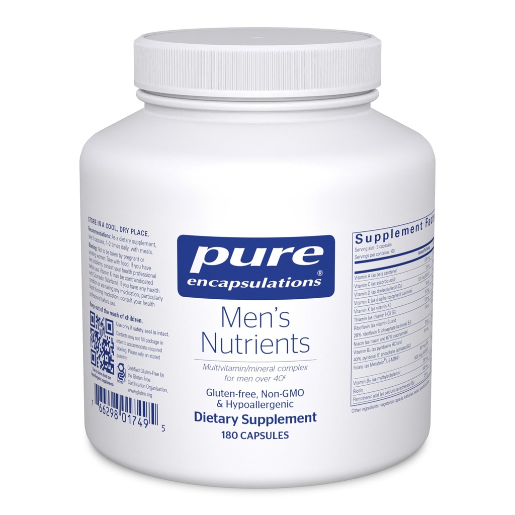 Pure Encapsulations Ανδρικά θρεπτικά συστατικά - Multivitamin Mineral Supplement to Support Energy, Endurance & Stamina in Men Over 40* - with Vitamin D, Vitamin C & Trace Minerals - 180 Κάψουλες