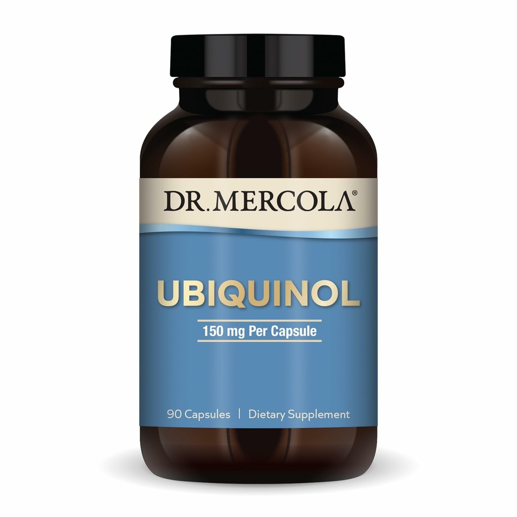 Dr. Mercola Ubiquinol - 150 mg Ubiquinol - Enerji Üretimi - Antioksi Supplement - Non-GMO, Gluten-Free & Soy-Free - 90 Capsules (90 hizmet)