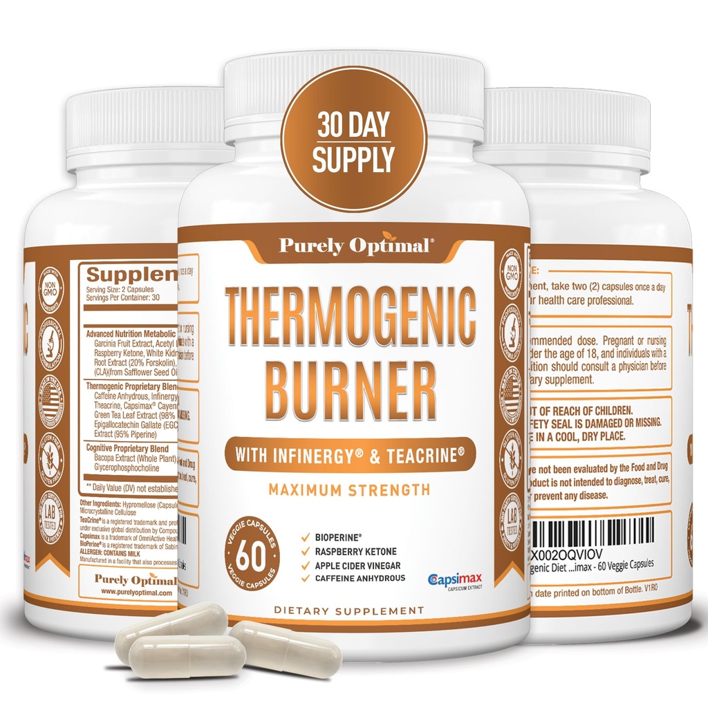 Tamamen Optimal Termogenik Fat Burner for Women - Advanced Metabolism Support & Energy Branson - Doğal Malzemeler, Vegan-Friendly, Non-GMO - 60 Capsules