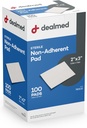 Dealmed Sterile Non-Adherent 2" x 3" Gauze Pads Non-Adhesive Yara Giyme, Highly Absorbent & Non-Stick, Painless Removal-Switch, Bireysel Olarak Ekstra Koruma için Geri Döndü (100 Kutu)