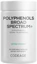 Codeage Polyphenols Broad Spectrum Supplement - Μείγμα 15 μούρων, φρούτων, και βοτανικών εκχυλισμάτων, Decaf Green Tea Leaf, Quercetin, ρεσβερατρόλη, Ρόδι, Turmeric - Μη ΓΤΟ - 120 κάψουλες