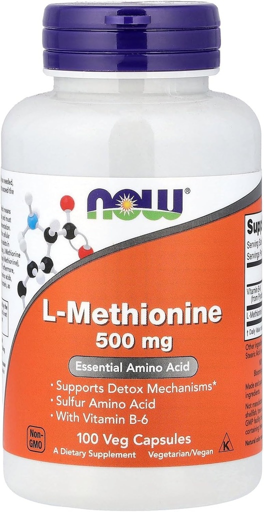 NOW Foods L-Methionine 500 mg 100 Caps