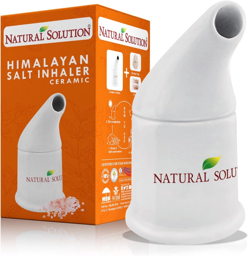2. Himalaya Pink Salt Refills ile Seramik Salt Inhaler, Temizler The Respiratory System, Relief Breathing Congestion, Inhaler for Asthma White 1
