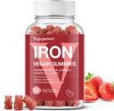 Demir Gummies Kadınlar ve Çocuklar için Tamamlar - Enerji Desteği için C vitamini ile Çokvitamin, Büyük Taht Demir Gummy Vitaminleri Max Aborpsiyon için C vitamini - Vegan, Strawberry 90 Count