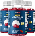 Μελατονίνη 20mg Gummies - 180 Count - Χωρίς φάρμακα - Φυσικό άρωμα φράουλας - Χορτοφαγική, Μη ΓΤΟ, Χωρίς γλουτένη (3 μπουκάλια)