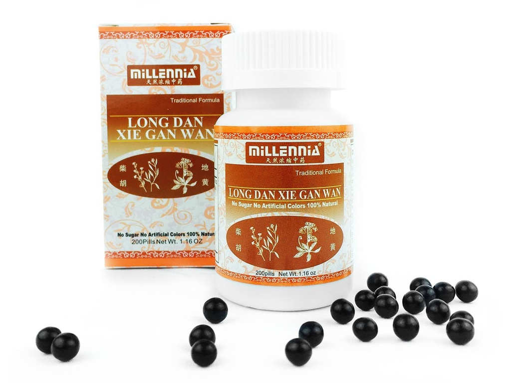 MILLENNIA Herbal Supplement - Long Dan Xie Gan Wan - 12 Şişe Paketi (200 Pills/Bottle)