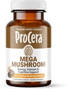 Procera Mega Mushroom - Geliştirilmiş Memory, Natural Energy & mental Clarity - Clear Mind - Lift Brain Fog - Immune Support - Detox - Lions Mane Chaga Cordyceps Shiitake Turkey Tail - 60 Count