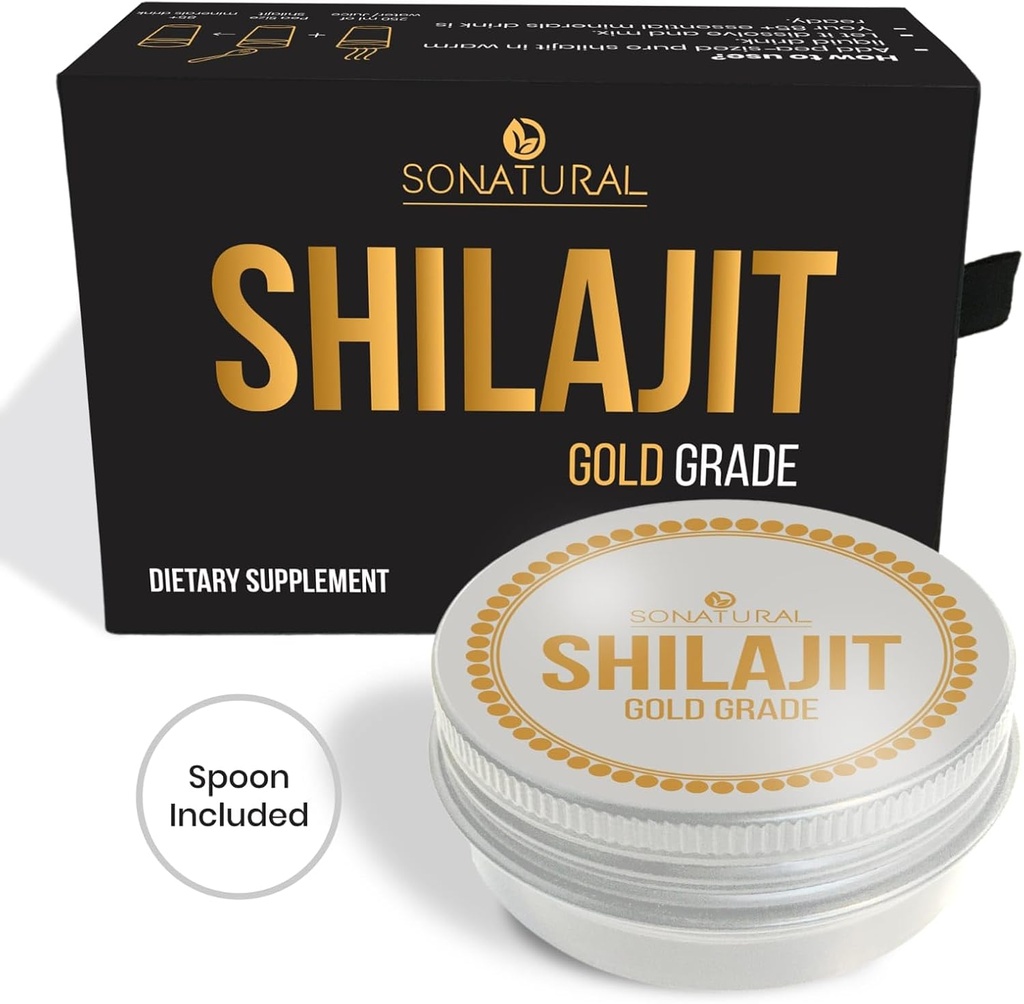 Yani doğal Shilajit Pure Himalayan Organic - 30g Gold Grade 100% Pure Shilajitwear with Fulvic Acid & 85+ Trace Minerals Kompleksi ve Immune Support, (2 Ay Supply)