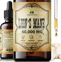 Εκχύλισμα Λεοντιού 2 fl oz Liquid – Φυσικό συμπλήρωμα μανιταριών Βάμμα για τον εγκέφαλο, τη μνήμη, τη διανοητική σαφήνεια & εστίαση – Ανοσοποιητική υποστήριξη – Φόρμουλα υψηλής ισχύος – 90-Ημέρα προσφοράς