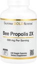 California Gold Beslenme Arı Propolis 2X Potency, Mekanik 500 mg, Doğal Propolis'in 1000 mg'ına Eşlik, Destek Immune Health & Vitality*, 240 Veggie Capsules