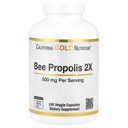 California Gold Nutrition Bee Propolis 2X Potency, συμπυκνωμένο εκχύλισμα 500 mg, ισοδύναμο με 1000 mg Natural Propolis, Υποστήριξη Ανοσολογική Υγεία & Ζωτικότητα*, 240 Κάψουλες Veggie