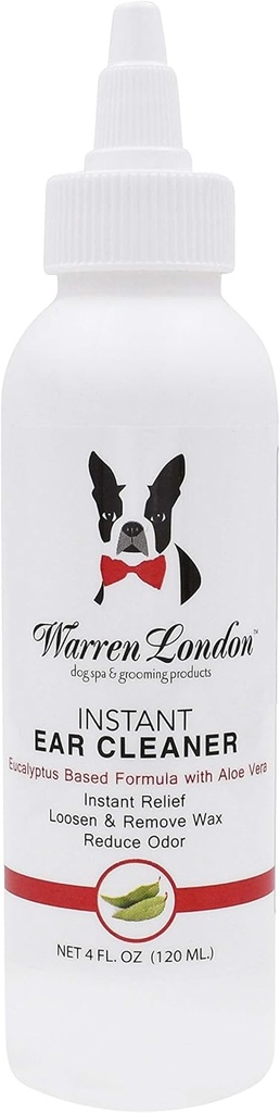 Warren London Instant Ear Clean- Dog Ear Drops w/Aloe Irritation | Made USA | 12oz
