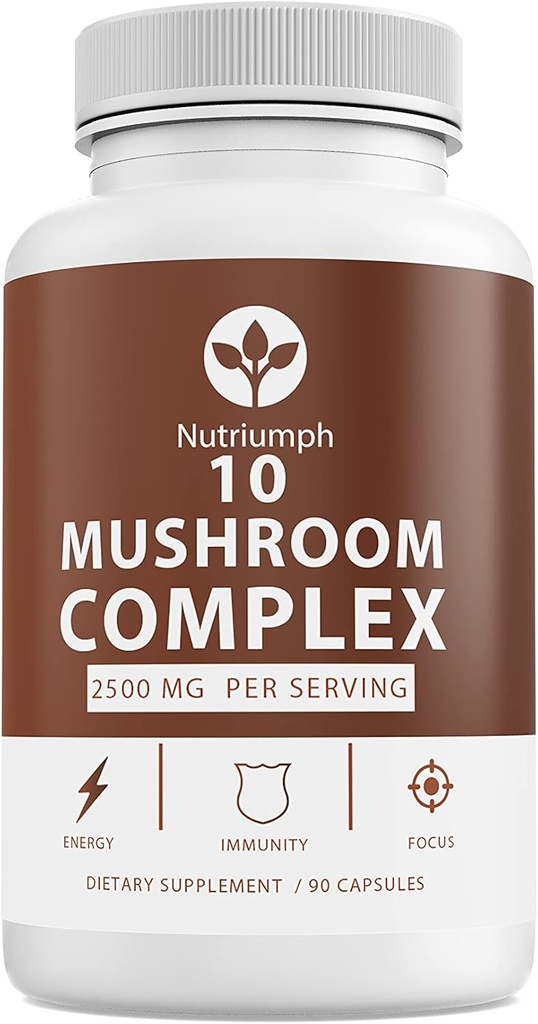 Mushroom Supplement 2500 mg - 90 Capsules - 10 Mushroom Master Mix - Lions Mane Reishi Cordyceps Chaga Maitake, Shitake Türkiye Tail Mushrooms Supplements Mushroom Kompleks Capsules