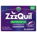 ZzzQuil, Nighttime Sleep Aid LiquiCaps, 25 mg Diphenhydramine HCl, No.1 Sleep-Aid Brand, Non-Habit Form, Fall Asleep Fast, 48 Count