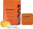 NOOZ Focus Mints Refill Bag - Caffeine-Free Brain Alert for mental Clarity-Tangerine & Lemon Flavor | Sugar-Free, Travel-Friendly Supplement with C, B6, B12 - Non-GMO, Clean Label, 150 Mints