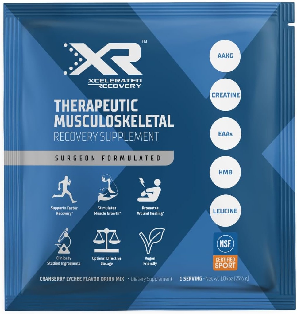 XRTM Treatment Musculoskeletal Recovery Supplement 14-Pack | Yaralanma ve Cerrahi Kurtarma | Amino Asits, HMB, Kretine, AAKG | Cranberry Lychee Flavor Toz İçecek Mix | NSF Spor için sertifikalı