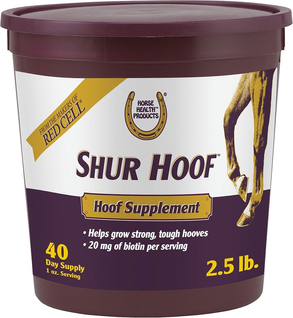 Horse Health Shur Hoof Hoof συμπλήρωμα για τα άλογα, βοηθά να αυξηθεί ισχυρή, σκληρή Hooves, 2,5 λίρα, 40 ημέρες εφοδιασμού