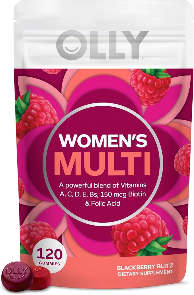 OLLY Teen Girl Multi Gummy, sağlıklı Skin ve Immune System Support, Essential Vitamins, Biotin, çinko, Chewable Multivitamin, Berry Melon Flavor, 35 Day Supply - 70 Count