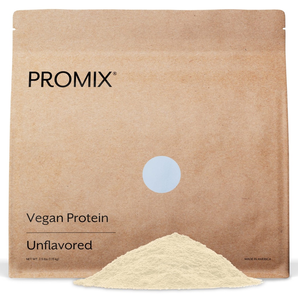 ProMix Beslenme Plant-Based Vegan Protein Tozu, Unflavored - Pea Protein & Vitamin B-12 - post Workout Fitness & Beslenme Shakes, Smoothies, Baking & Cooking Tarifleri - 2.5 Pound (Paket 1)