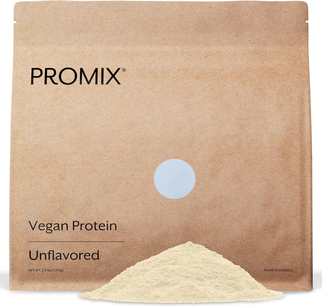 ProMix Beslenme Plant-Based Vegan Protein Tozu, Unflavored - Pea Protein & Vitamin B-12 - post Workout Fitness & Beslenme Shakes, Smoothies, Baking & Cooking Tarifleri - 2.5 Pound (Paket 1)