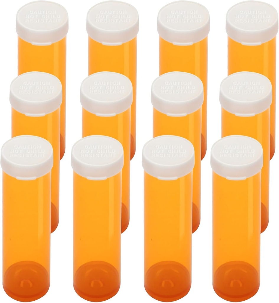 Easy Open Caps ile Boş Plastik Şişeler (Çocuk Dayanıklı Değil), Reçeteli İlaçlar Vials, Clear Containers Pill Vakaları Tankerleri (12parça) (60 Dram)