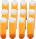 Easy Open Caps ile Boş Plastik Şişeler (Çocuk Dayanıklı Değil), Reçeteli İlaçlar Vials, Clear Containers Pill Vakaları Tankerleri (12parça) (60 Dram)