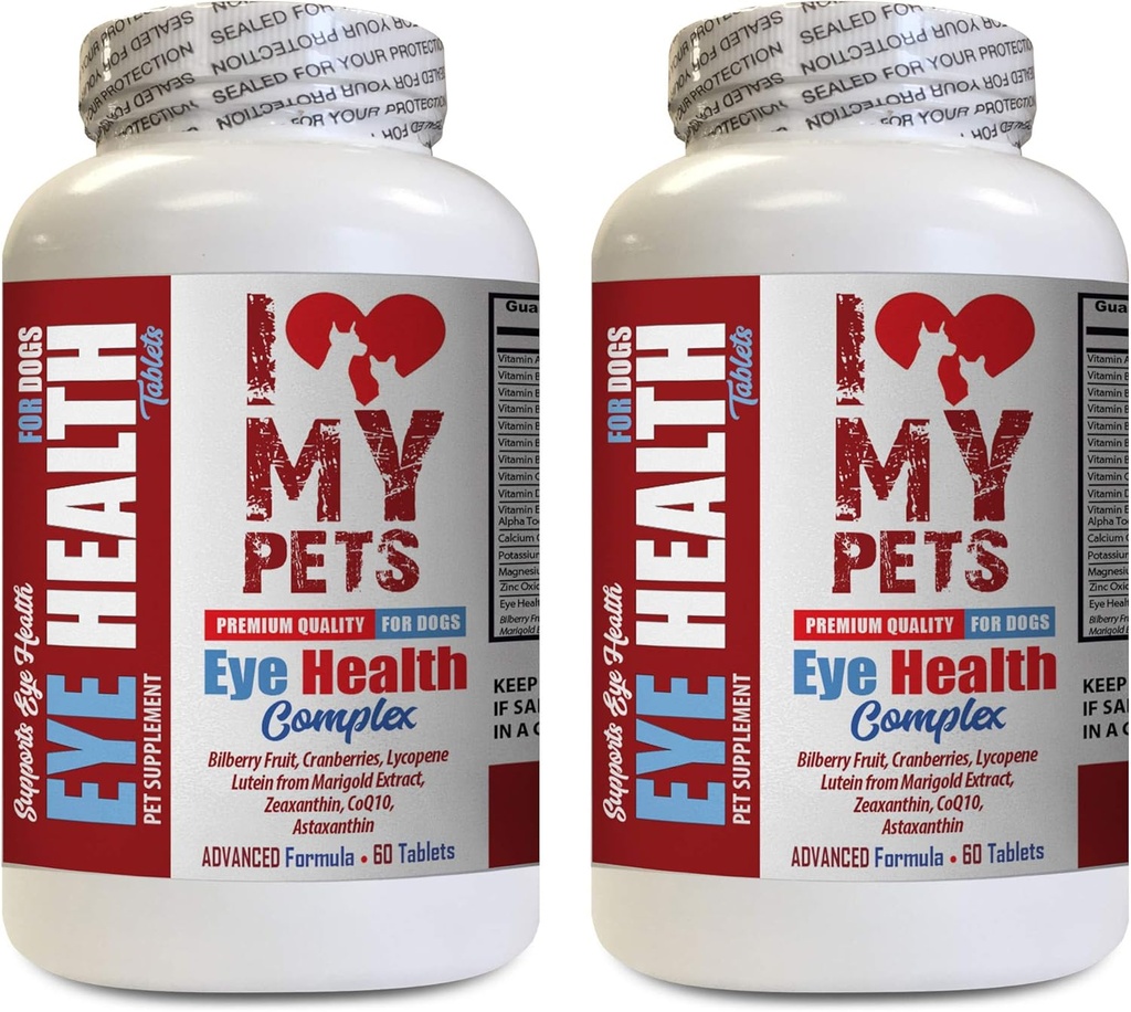 My PETS LLC Dog Eye Health Supplements - Dog Eye Health Complex - Premium Formula - Vet Önerilen - Dog Cranberry - 2 Şişes (120 Tedaviler)