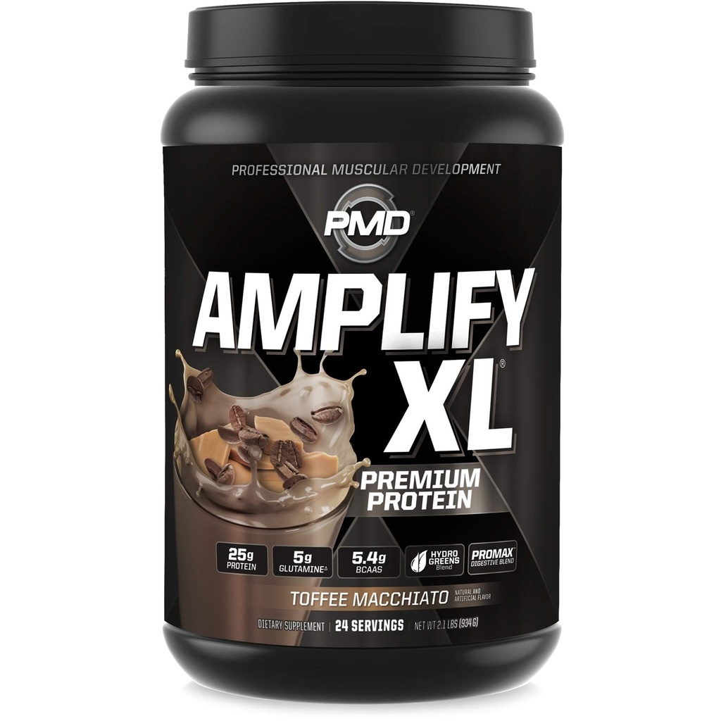 PMD Sportslify XL Premium Whey Protein Supplement Hydro Greens Meeting - Superfood for Muscle, Strength and Recovery - Toffee Macchiato (24 Hizmet) için Superfood ile Glutamine ve Whey Protein Matrix