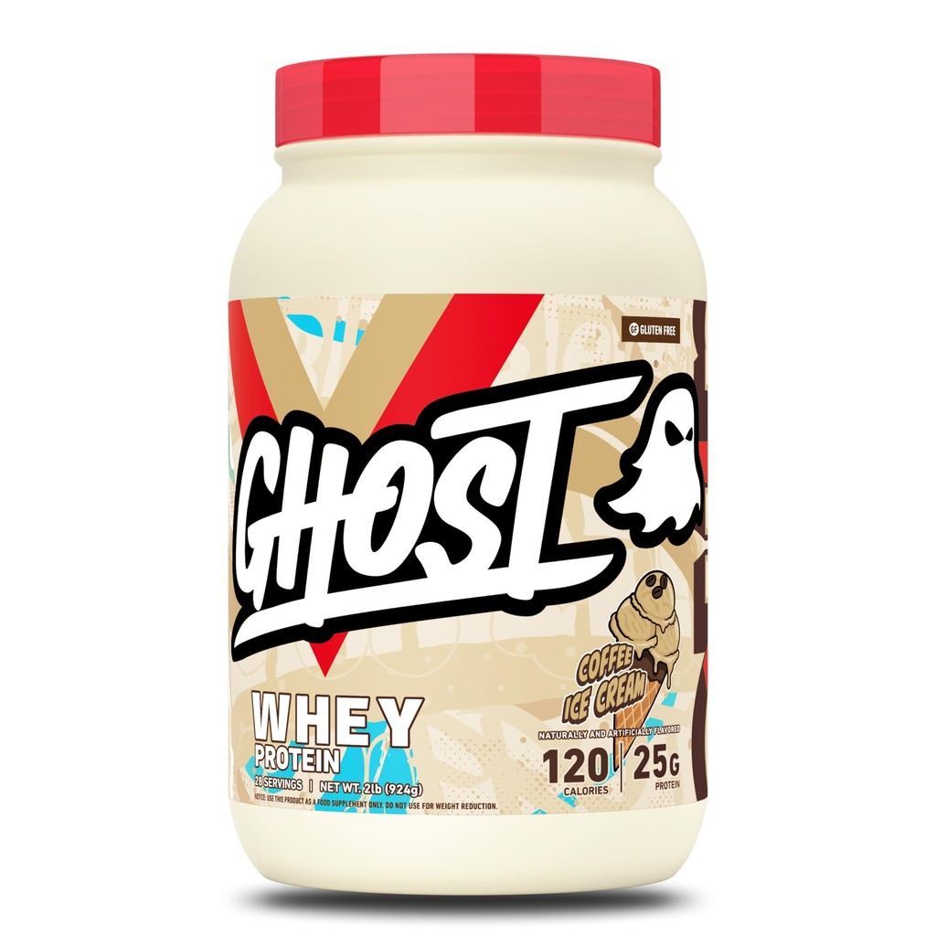 GHOST Whey Protein Toz, Kahve Buz Kremi - 2LB, 25G Protein - Whey proteini - çığlık Fitness & Beslenme Shakes, Smoothies, Baking & Cooking - Soy & Gluten-Free