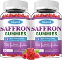 2 Packs Saffron Gummies - Sugar Free Saffron Supplement for Men Women Mood Support Supplement with Saffron Extract, Passion Flower, Magnezyum & Vitamins for Relaxation, Focus, Raspberry Flavor