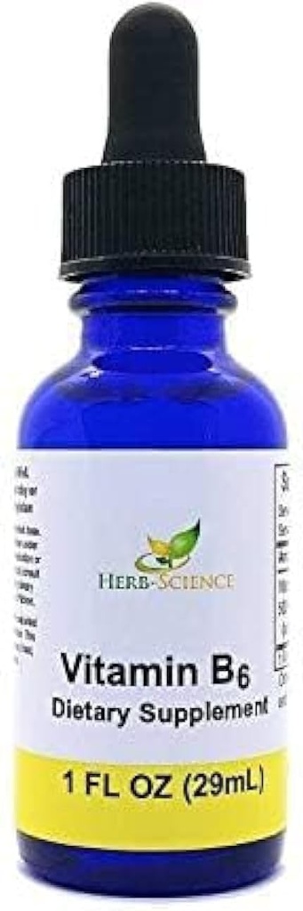 Liquid Vitamin B6 Drops - Pyridoxine Extract Dietary Supplement to Support Brain Function, Immunity, Nervous System, Heart Health, Metabolism - 500% DV, 36 Servings per Bottle - 1 fl. oz.