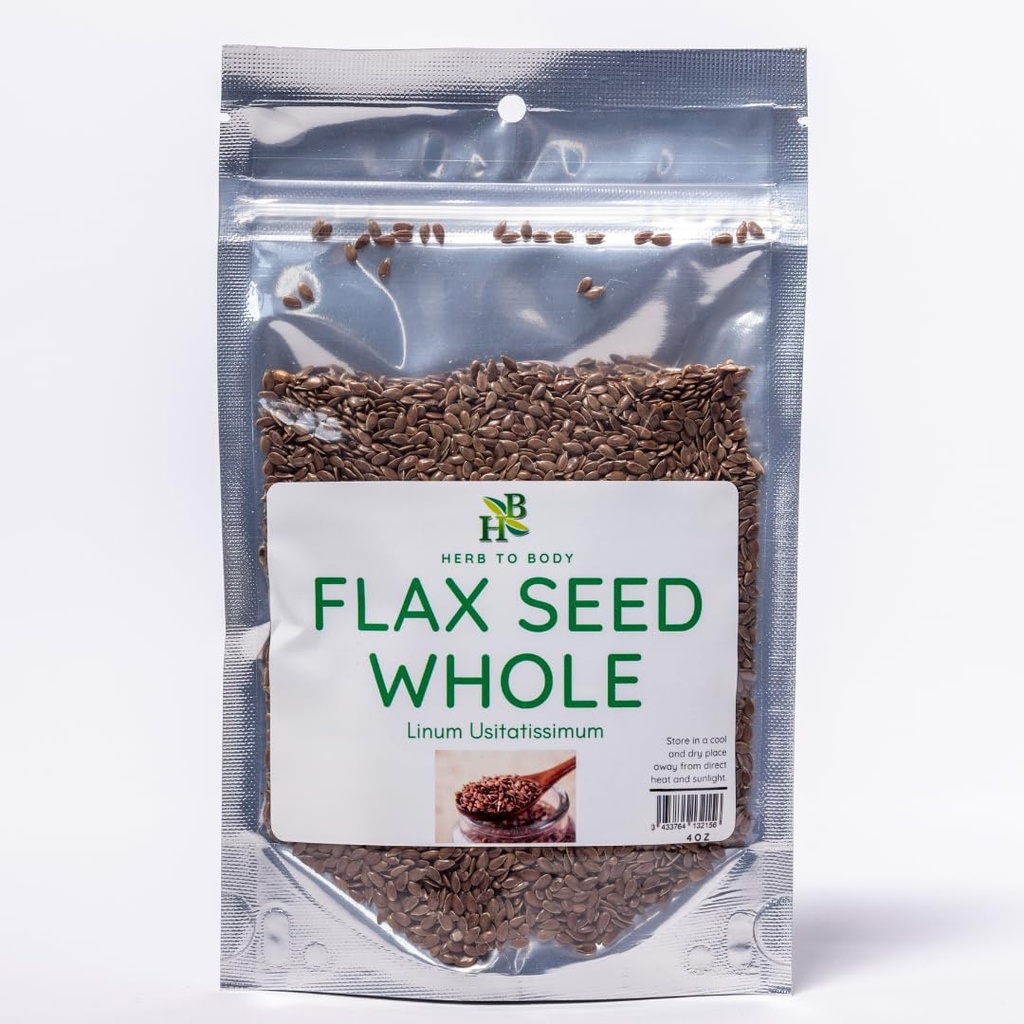 Herb To Body Flax Tohum Whole | Linum Usitatissimum | Wildcrafted | 4oz