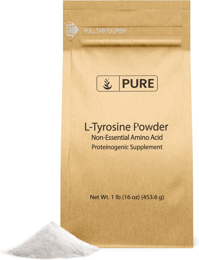 PURE αρχικά ΣΥΣΤΑΤΙΚΑ L-Τυροσίνη (1lb) σκόνη, μη Essential Amino Acid συμπλήρωμα