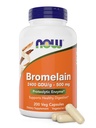 Şimdi Bromelain 500 mg, 200 Veg Capsules - Natural Pineapple, Proteolytic Enzyme Supplement, 2400 GDU