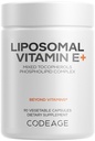 Codeage Liposomal Vitamin E Supplement - Όλες οι τοκοφερόλες βιταμίνης Ε - 3-μηνη προσφορά - Αλφά Τοκοφερόλες, Beta, Gamma, και Delta - Λιποσωμικές Μικτές Τοκοφερόλες - Μη ΓΤΟ Φωσφολιπίδια - 90 Κάψουλες