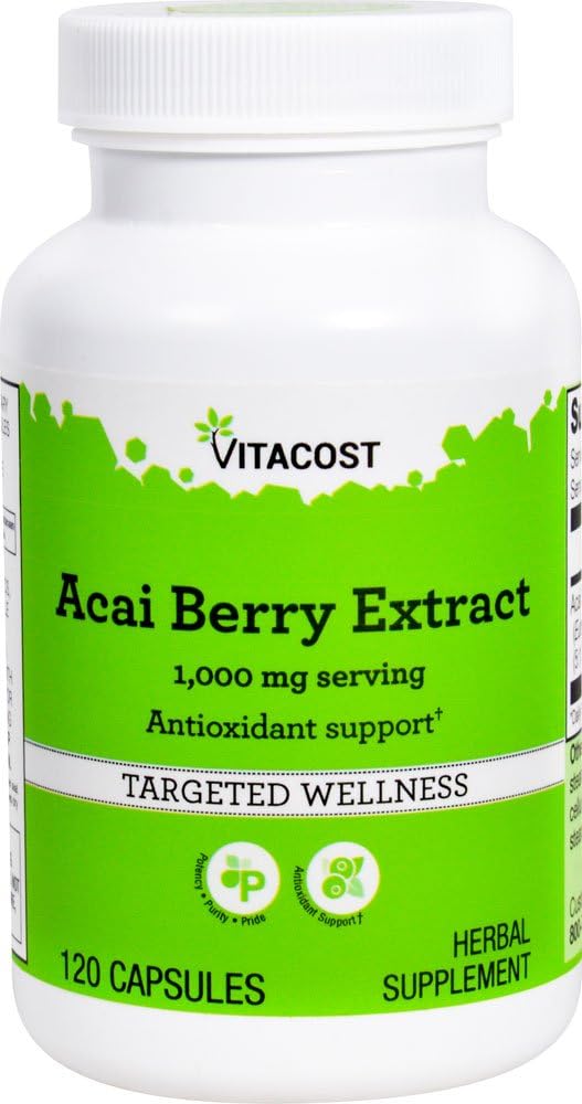 Vitacost Acai Berry Ekstraksiyon - Servis başına 1000 mg - 120 Capsules