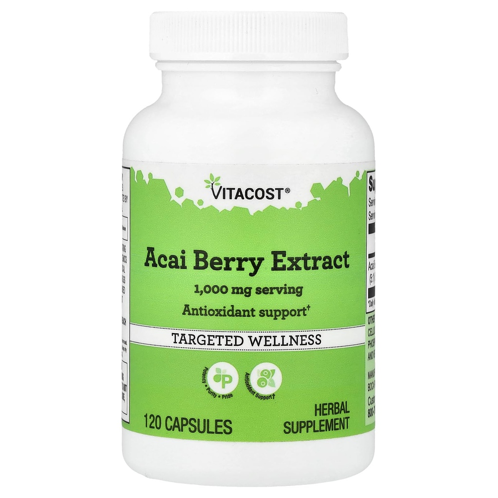 Vitacost Acai Berry Extract - 1000 mg ανά Σερβίρισμα- 120 Καψάκια