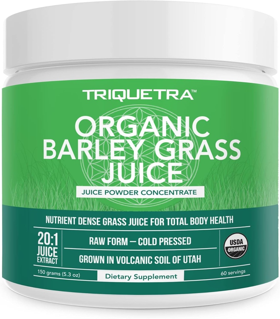 Organic Barley Grass Juice Powder - Καλλιεργείται σε ηφαιστειογενή εδάφη της Γιούτα - Ακατέργαστη & Βιοδραστική μορφή, εν ψυχρώ πιέστε τότε CO2 Αποξηραμένο – Χωρίς γλουτένη, χωρίς γλουτένη, Vegan - Συμπληρώνει Χυμό σιταριού σκόνη - 5.3 oz