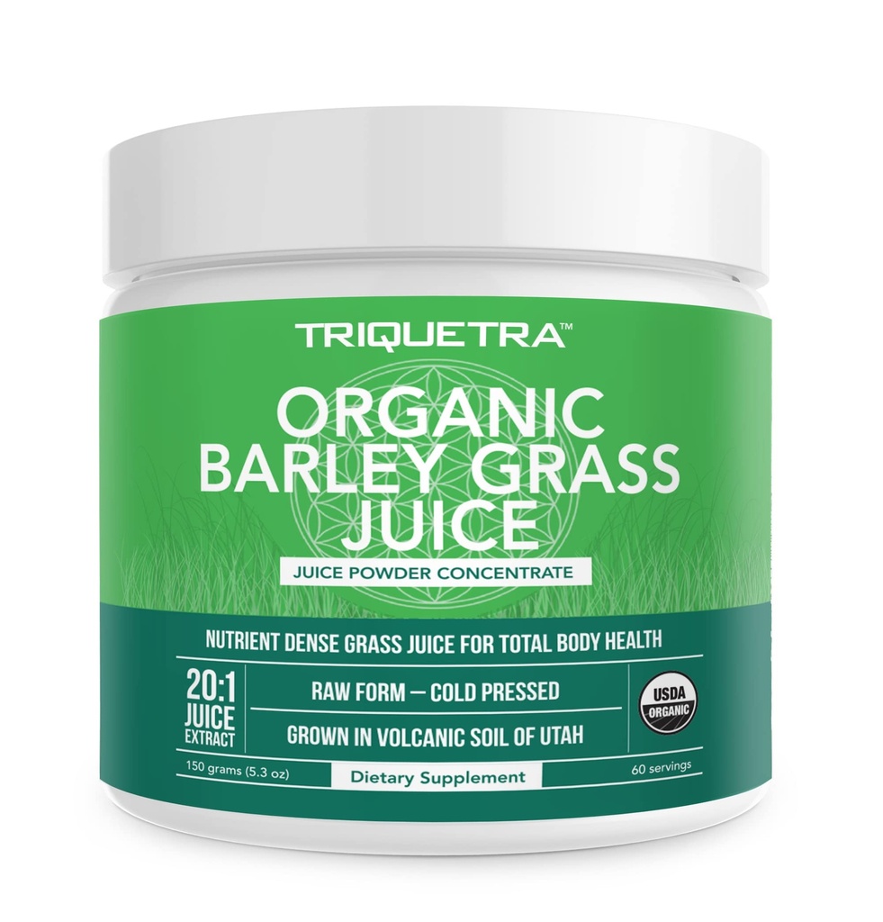 Organik Barley Grass Juice Toz - Volcanic Soil of Utah - Raw & BioActive Form, Cold-Pressed sonra CO2 kuru - Gluten Free, GMO ücretsiz, Vegan - Complements Buğdaygras Juice - 5.3 ozzz