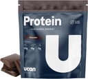 UCAN Energy + Plant Protein Toz - Vegan Plant Based Protein 20g Pea Protein with Amino Asits EAAs & BCCAs - Keto Protein Toz - Eklenmemiş Şeker, Gluten-Free - Chocolate -12 Servisler
