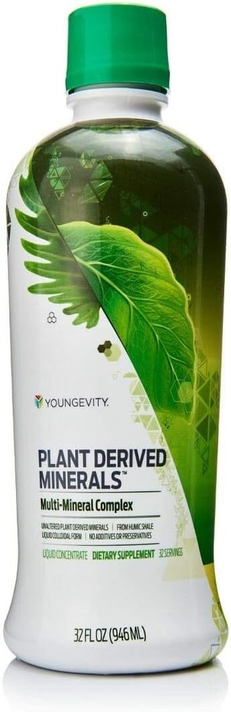 Youngevity Plant Türlü Sıvı Mineraller - 77+ Doğal Unaltered Trace Mineralleri - 19,000 mg Plant Mineral Katı - Colloidal Form Humic Shale - (32 oz Pack of 1)