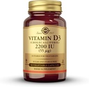 Solgar Vitamin D3 (Cloncalciferol) 55 mcg (2200 IU), 50 Sebze Kapsülleri - Sağlıklı Kemikleri ve Dişleri Korumaya Yardımcı - Immune System Support - Non-GMO, Gluten Free, Dairy Free, Kosher - 50 Hizmet
