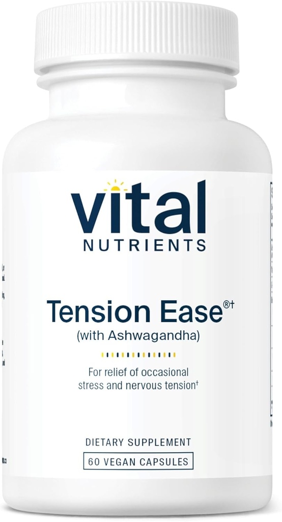 Vital Nutrients Gerce ile Ashwagandha | Occasional Stres ve Nervous Ger | Gluten, Süt, Soy Free | Non-GMO | 60 Capsules