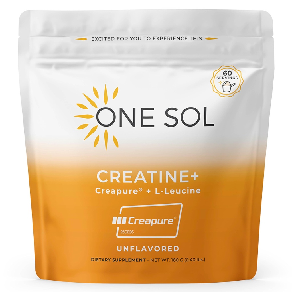 One Sol Creatine για τις γυναίκες Booty Gain, όλα τα φυσικά γυναικεία Creatine Powder w Creapure & Leucine, Αύξηση Lean μυϊκή μάζα, μείωση του χρόνου αποκατάστασης, προωθεί την υγεία του εγκεφάλου και των οστών (Unfraved, 60 εξυπηρετούν)