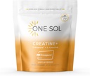 One Sol Creatine for Women Booty Gain, All Natural Women’s Creatine Powder w Creapure & Leucine, Increase Lean Muscle Mass, Reduce Recovery Time, Promotes Brain & Bone Health (Unflavored, 60 Servings)